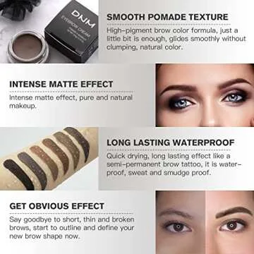 BEFIVECOK Eyebrow Pomade Kit with Waterproof Dual-ended Brush