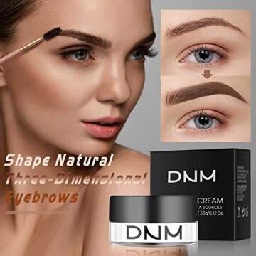 BEFIVECOK Eyebrow Pomade Kit with Dual-ended Eyebrow Brush, Water and Stain Resistant High Pigment Brow Pomade, Corrects Brow Imperfections for Natural Long-lasting Brow Makeup (11# Black)