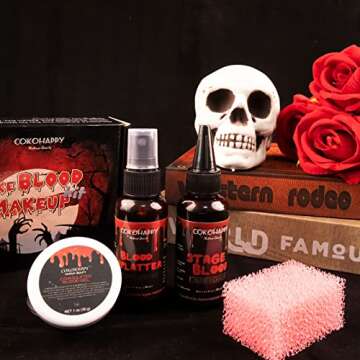 COKOHAPPY Halloween Fake Blood SFX Makeup Kit - Coagulated Blood Gel + Fake Blood Spray + Dripping S...