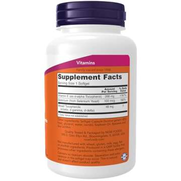NOW Supplements Natural Vitamin E-400 IU with Mixed Tocopherols – Powerful Antioxidant Supplement