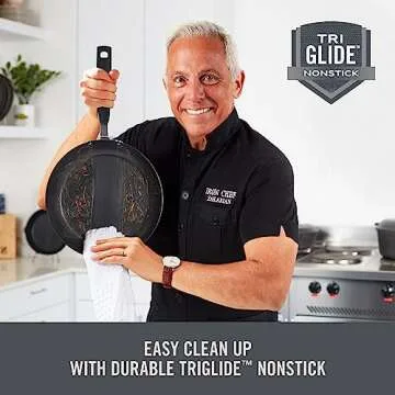 Zakarian 12' TruPro Nonstick Stainless Steel Fry Pan - Black
