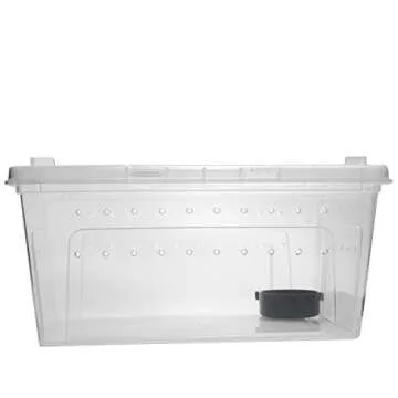 OMEM Portable Reptile Terrarium Habitat for Mini Pet Houses Breathable Holes Stackable Container (L)