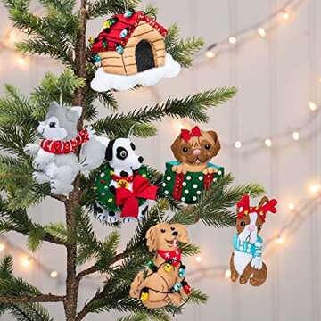 Bucilla Christmas Dogs Felt Ornament Kit for Holiday Fun