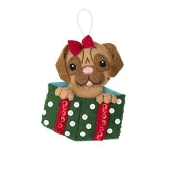 Bucilla Christmas Dogs Felt Ornament Kit for Holiday Fun