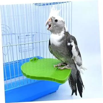 DOITOOL Leaf Shape Bird Perch Platform for Bird Cage Playground Style Perch for Cockatiels Parakeets and Lovebirds Ideal Bird Cage Accessory for Climbing and Exercise