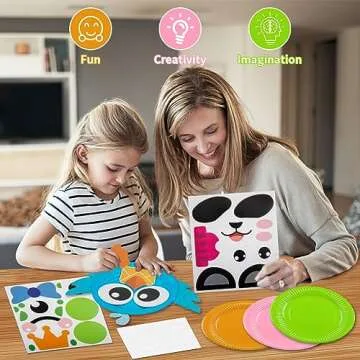 MDCGFOD 16 Pack Arts and Crafts for Kids, Toddler Crafts Animal Paper Plate Art Kit Gift for 3 4 5 6 Year Old Boys Girls DIY Kids Crafts for Birthday Party Favor Preschool Classroom Party Games