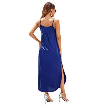 HUSKARY Women's Stylish Summer Maxi Dress with Pockets