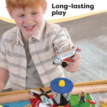 KidKraft 17850 Waterfall Mountain Wooden Train Set & Table with 120 Pieces, 3 Storage Bins