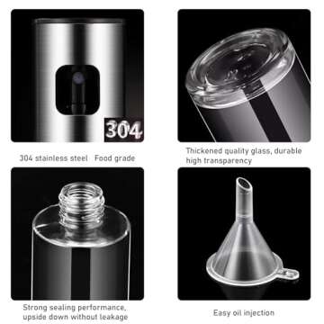 Oil Sprayer for Cooking, Olive Oil Sprayer Mister with Scale, 100ml Olive Oil Spray Bottle, Air Fryer Vegetable Vinegar Oil Portable Mini Kitchen Gadgets for Baking, Salad, Grilling, BBQ, Roasting