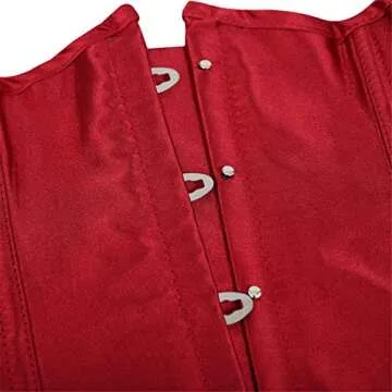 frawirshau Waist Cincher Corsets Women Lace up Boned Underbust Corset Bustier Bodyshaper WineRed S