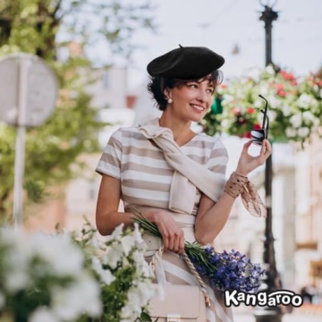 Kangaroo Women's Wool Beret - Stylish Parisian Accessory