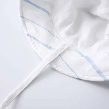 pureborn Baby Boy Stripe Sun Hat Wide Brims Bucket Hat Sun Protection with Straps Blue 0-3 Months