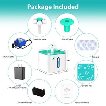 Bonve Pet 2.5L Cat Water Fountain with Intelligent Pump