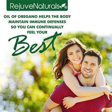 RejuveNaturals Oil of Oregano, USDA Organic - 1 fl oz (30ml Liquid) Wild, Mediterranean Oregano Oil. Concentrated Immune Support Drops. Gluten Free, Vegan & Non-GMO. Min 77% Carvacrol