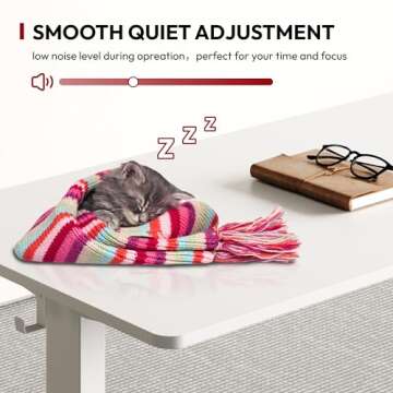 SANODESK Electric Standing Desk 48 x 30 Inches Whole-Piece Desktop Height Adjustable Stand Up Desk w/6-Button Controller Ergonomic Computer Desk for Home Office, White Frame + White Tabletop