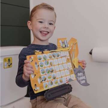 Potty Training Chart with 35 Stickers, 3 Reminder Stickers and Crown for Toddlers Boys and Girls - P...