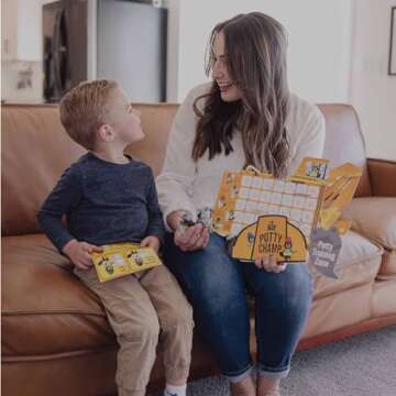 Potty Training Chart with 35 Stickers & Crown for Toddlers