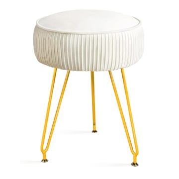 MOOWIND Vanity Stool for Makeup Room Bedroom, Modern Multifunctional Vanity Stools Chair Round Ottom...