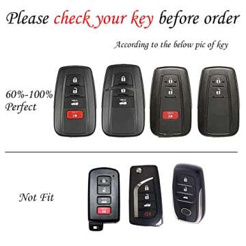 WSAuto for Toyota Key Fob Cover Soft TPU Protection Car Key Case Shell with American Flag Metal Leat...