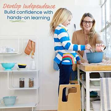 ECR4Kids Reach-Up Step Stool with Handles, Kids Furniture, Natural