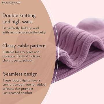 CozyWay Baby Tights - Baby Girl and Boy Leggins Cable Knit Comfy Cotton Infant 3-6 Months Multicolor - 5 Pack