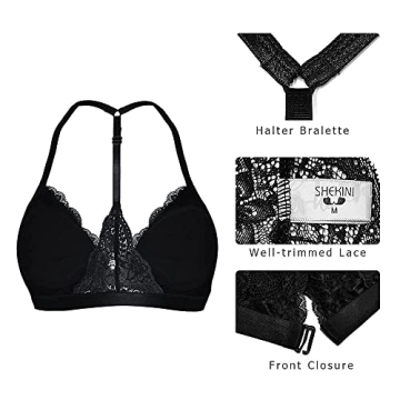 SHEKINI Women's Wireless Lace Bralette – Comfortable & Chic