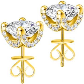 Gorgeous 2 Carat Moissanite Earrings in 925 Sterling Silver with Certificate