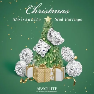 Moissanite Earrings for Women - 2 Carat Gift with Certificate