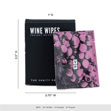 True Wine Wipes Stain Removing Travel Friendly Pack, Breath Freshener, Teeth Protector, Includes 12 Wipes