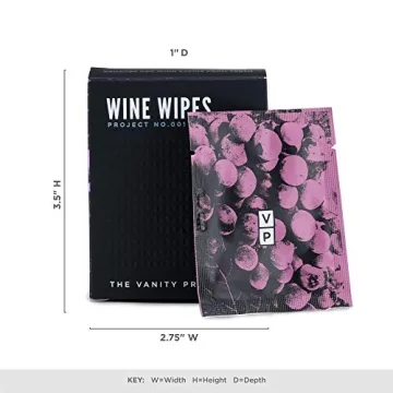 True Wine Wipes Stain Removing Travel Friendly Pack, Breath Freshener, Teeth Protector, Includes 12 Wipes