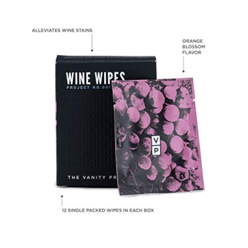 True Wine Wipes Stain Removing Travel Friendly Pack, Breath Freshener, Teeth Protector, Includes 12 Wipes