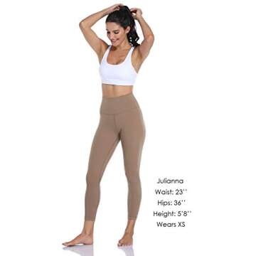 HeyNuts Hawthorn Athletic Women's High Waisted Yoga Leggings, Buttery Soft Workout Pants Compression...