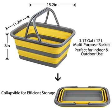Tiawudi Collapsible Sink with 3.17 Gal / 12L Each, Larger Wash Basin for Washing Dishes, Camping, Hi...