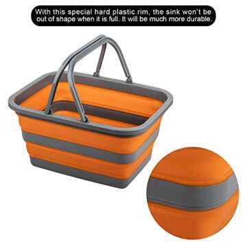 Tiawudi Collapsible Sink with 3.17 Gal / 12L Each, Larger Wash Basin for Washing Dishes, Camping, Hiking and Home