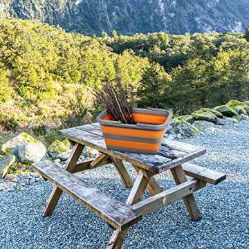 Tiawudi Collapsible Sink with 3.17 Gal / 12L Each, Larger Wash Basin for Washing Dishes, Camping, Hiking and Home