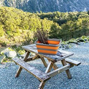 Tiawudi Collapsible Sink with 3.17 Gal / 12L Each, Larger Wash Basin for Washing Dishes, Camping, Hiking and Home