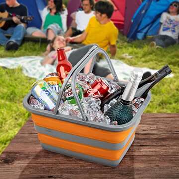 Tiawudi Collapsible Sink with 3.17 Gal / 12L Each, Larger Wash Basin for Washing Dishes, Camping, Hiking and Home