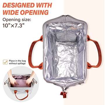 EASYFUN Lunch Bag for Women & Men, Large Insulated Lunch Box Cooler Tote Bags, Adult Reusable Lunch Boxes with Water Resistant for Work, Travel and Picnic (Grey)