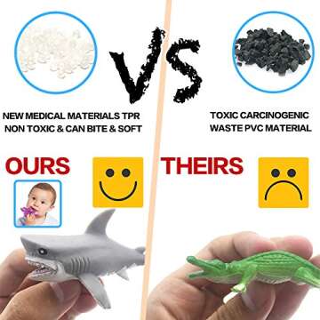 18 Pack Assorted Ocean Animal Toy Set for Toddlers