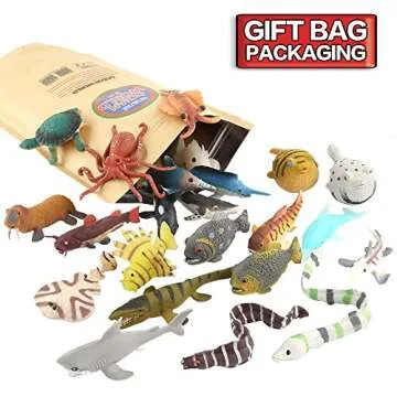 18 Pack Assorted Ocean Animal Toy Set for Toddlers