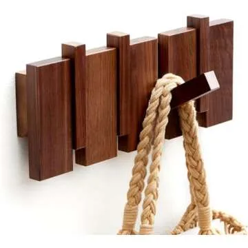 ESDOPA Wooden Coat Hooks Wall Mounted, Modern Design