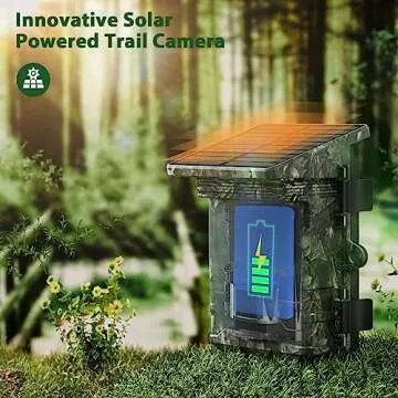 VOOPEAK Solar Trail Camera 4K 30fps - WiFi Bluetooth 46MP,Wildlife Cameras with Night Vision IP66 Waterproof,Game Camera 120 Degree Detection Angle Motion Sensor for Hunting