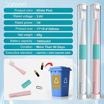 Samseel Sonic Electric Toothbrush 2-Pack Travel Essential