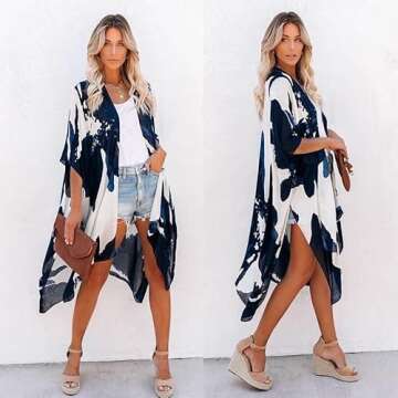 Moss Rose Bikini Kimono Cover Ups for Women