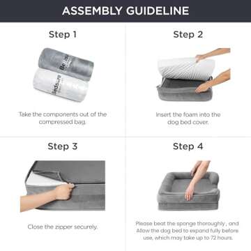 Bedsure XXL Orthopedic Dog Bed - Washable Great Dane Dog Sofa Beds for Giant Dogs, Supportive Foam Pet Couch Bed with Removable Washable Cover, Waterproof Lining and Nonskid Bottom, Hazel