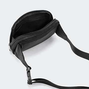 Pander Belt Bag Large 2L, Waterproof Everywhere Fanny Pack Purse for Women and Men with Adjustable Strap (Black Onyx).