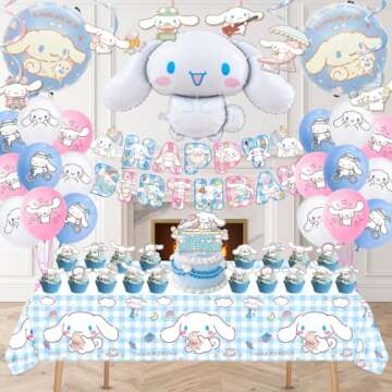 Cinnamoroll Birthday Decorations 101PCS Party Decorations Set