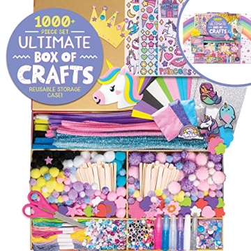 Made By Me Ultimate Craft Box, Unicorn Craft Kit, 1000 Piece Set, Reusable Storage Case, Preschool A...