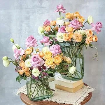 Haetingcare Hand Blown Glass Vase with Unique Design, Clear Glass Vase with Handles in Purse Shape for Decor, Good for Floral Arrangement, Centerpiece & Home Decor Large