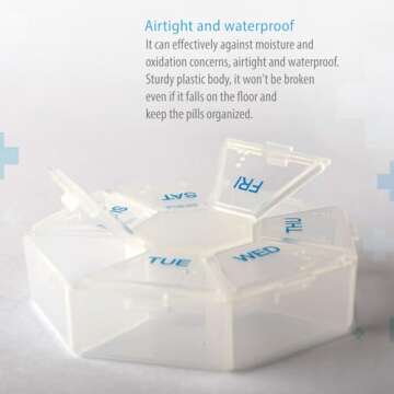 Deke Home - Medicine Pill Organizer with Braille Labeling (2 Pack), 14 Day Pill Boxes, Clear Lids, 2 Week Pill Organizer, Weekly Pill Organizer for Medication Management, Compact, Easy Viewing